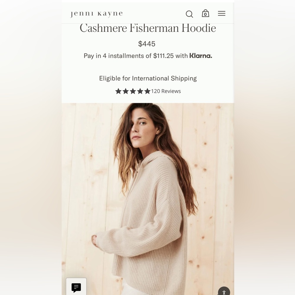 Jenni Kayne cashmere Fisherman Hoodie
